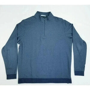 Tasc Performance Size Large Mens Blue Black Pattern Long Sleeve 1/4 Zip Pullover